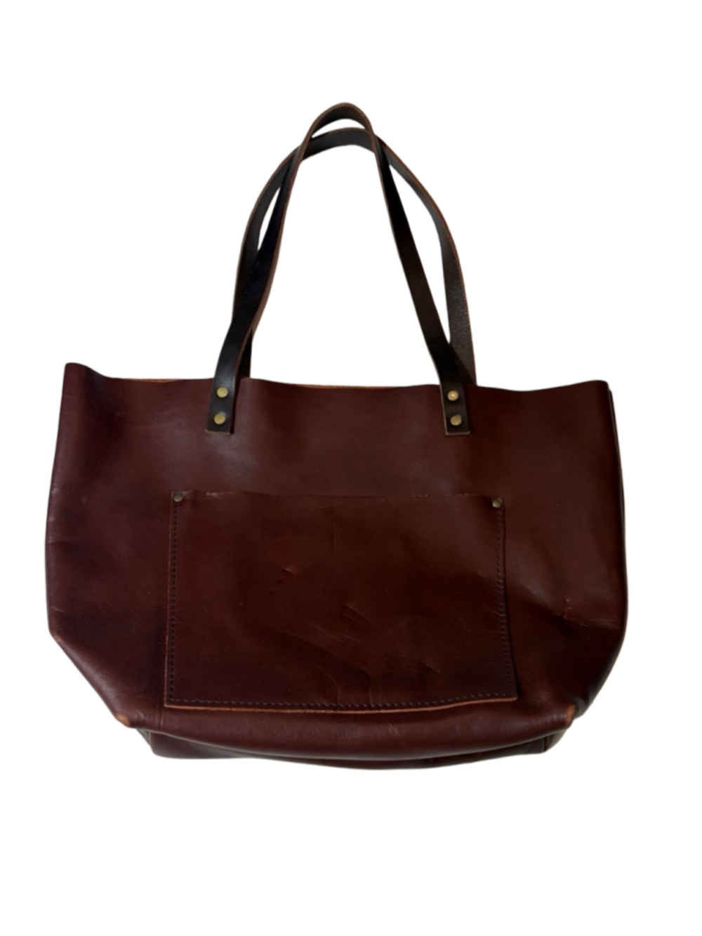 Portland Leather Goods Brown Full Grain Leather Shoulder Tote Bag Rustic